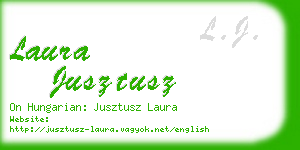 laura jusztusz business card